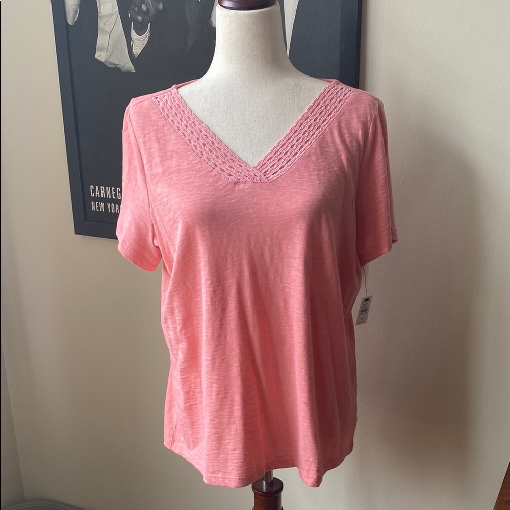 Talbots Peach Relaxed Short Sleeve T-Shirt, Size XP NWT